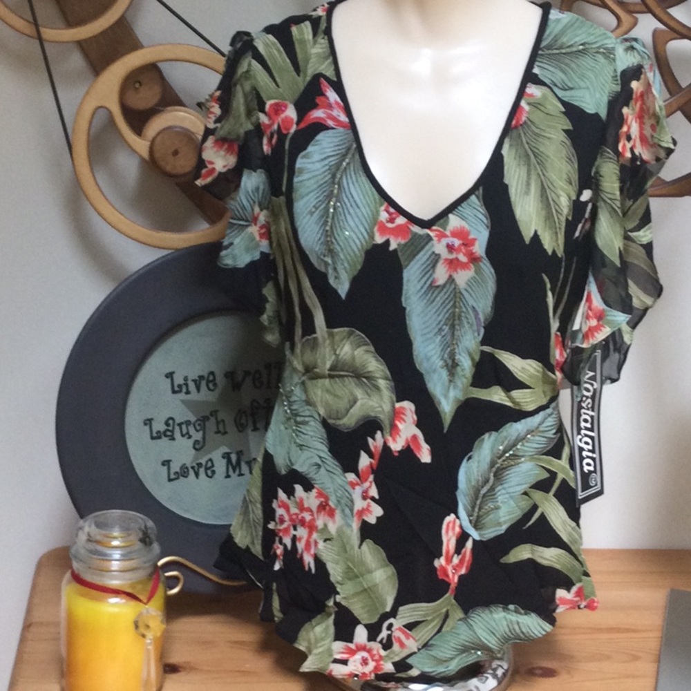 NWT Soft Flowing Nostalgia Blouse and Matching Skirt Sz M - Picture 2 of 8
